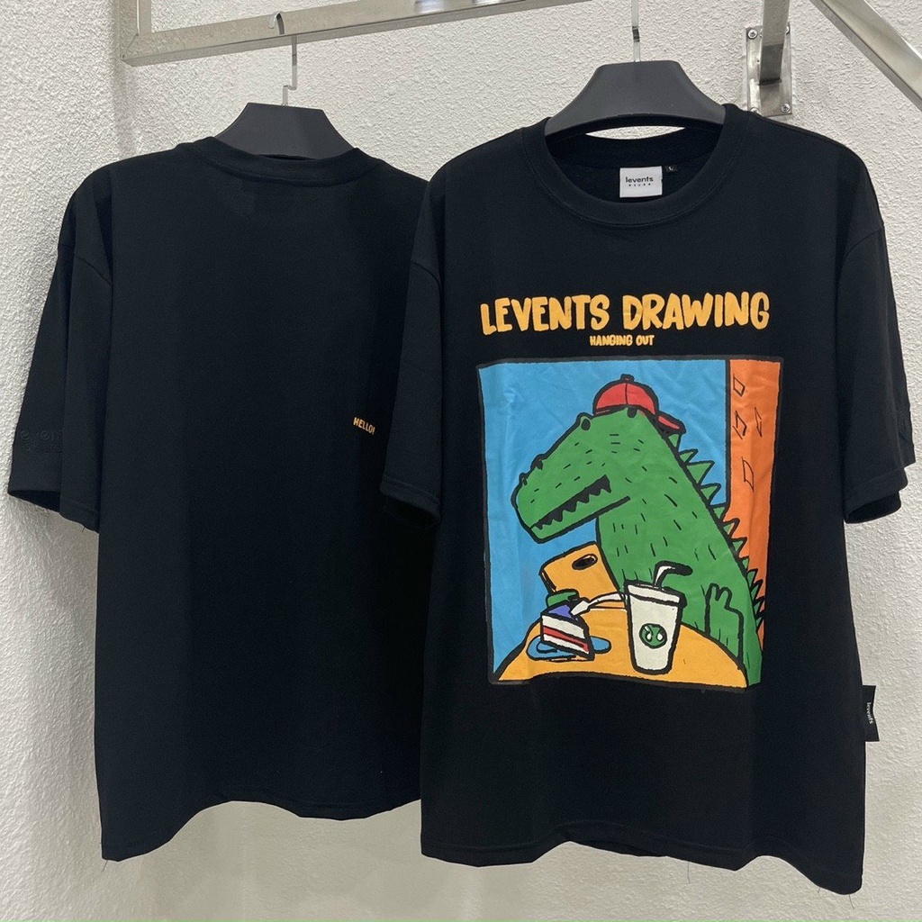 Áo thun Levents Funny Crocodile Màu Xanh unisex nam nữ vải cotton dày mịn full tag AL216