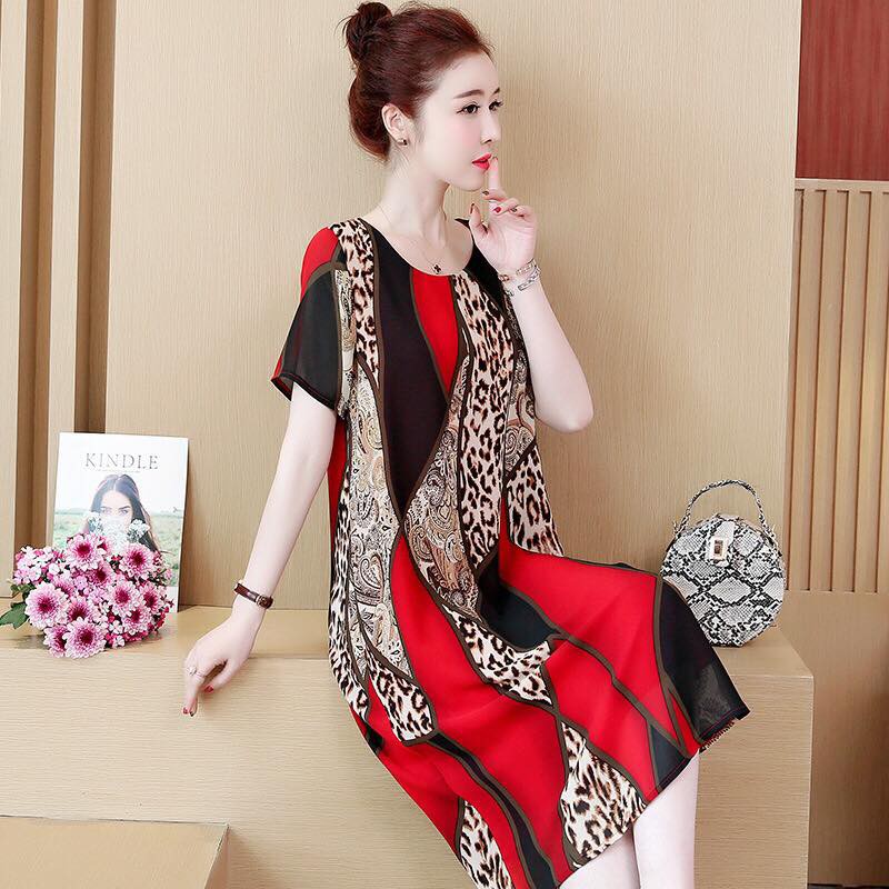 Đầm trung niên cho mẹ , dự tiệc ,  chất lụa voan mịn, ngắn tay dài phủ gối , thoáng mát,siêu sang tinh tế mã số 01616