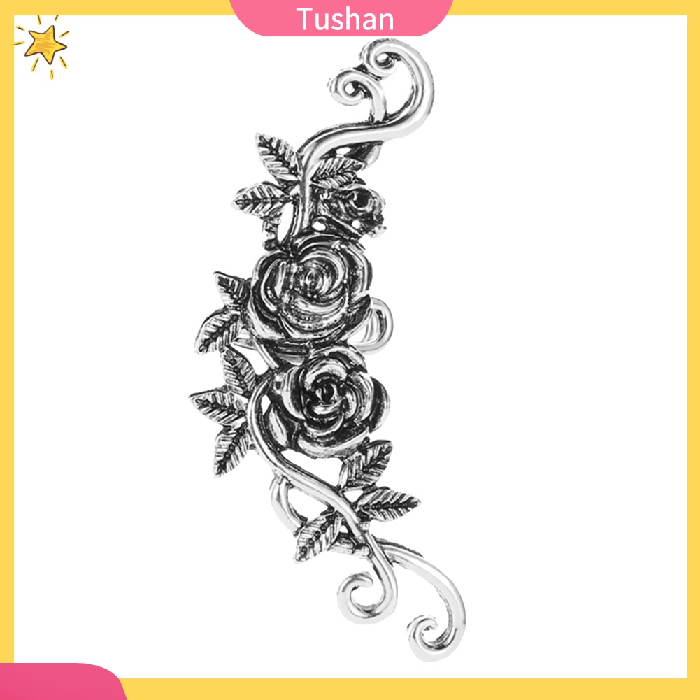 1 Khuyên Vành Tai Chạm Khắc Hình Hoa Hồng Cho Nữ