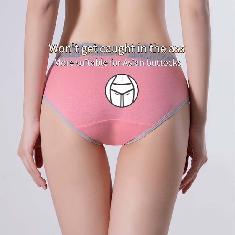 Bộ 4 Quần Lót cotton Không Đường May Lưng Cao Cỡ Lớn Thiết Kế Đơn Giản Dễ Thương Cho Nữ