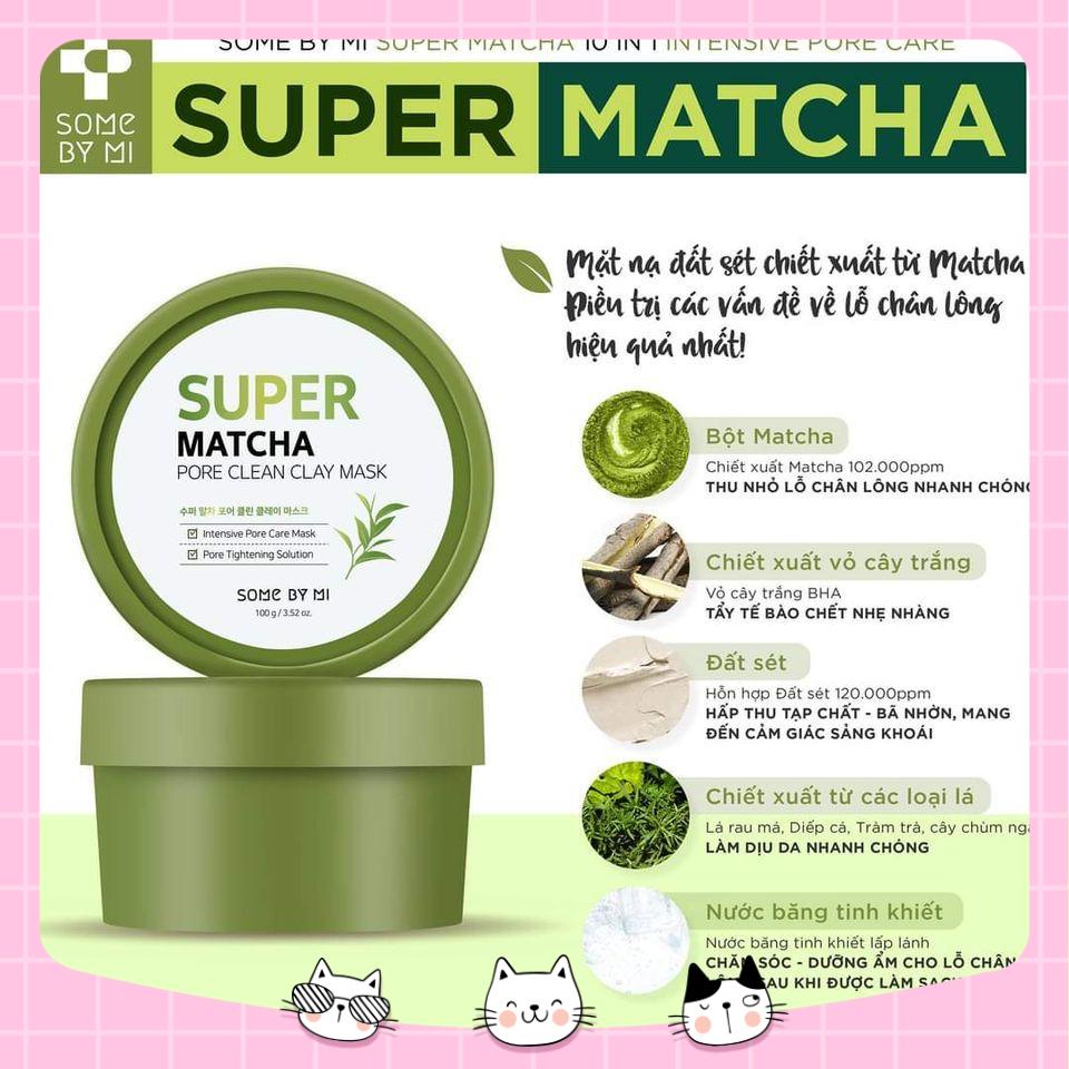 Mặt Nạ Đất Sét Trà Xanh SOME BY MI Super Matcha Làm Sạch Lỗ Chân Lông 100g