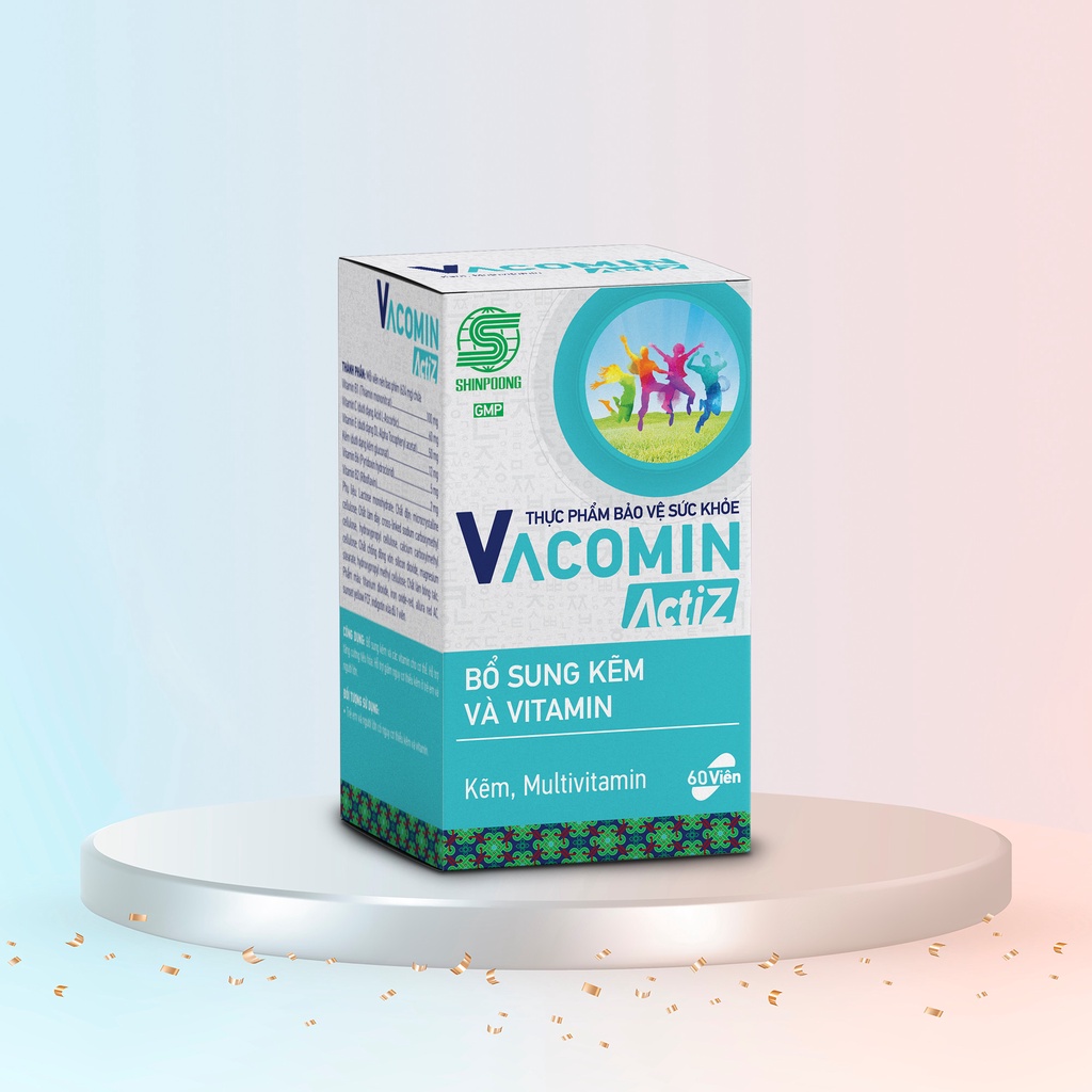 Viên Uống SHINPOONG VACOMIN ACTIZ Bổ Sung Kẽm &amp; Vitamin Tổng Hợp B, E, C - 120 Viên