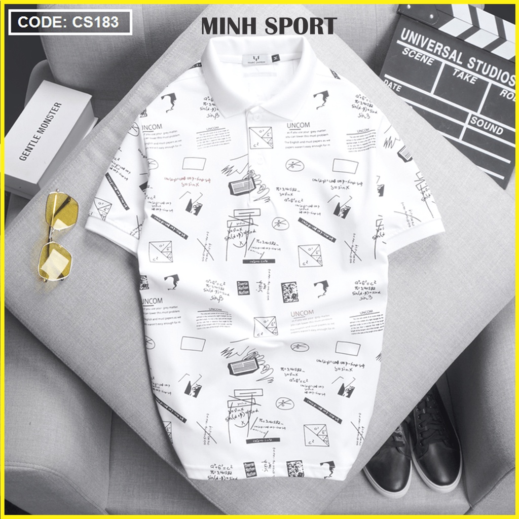 Áo Thun Polo Nam Ngắn Tay Có In Họa Tiết, Chất Thun Poly Dày Dặn, Mặc Mát mã AO.39