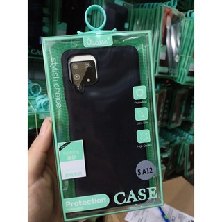 Ốp lưng dẻo màu đen Ou Case cho Samsung A12  lưng nhám Chống vân tay