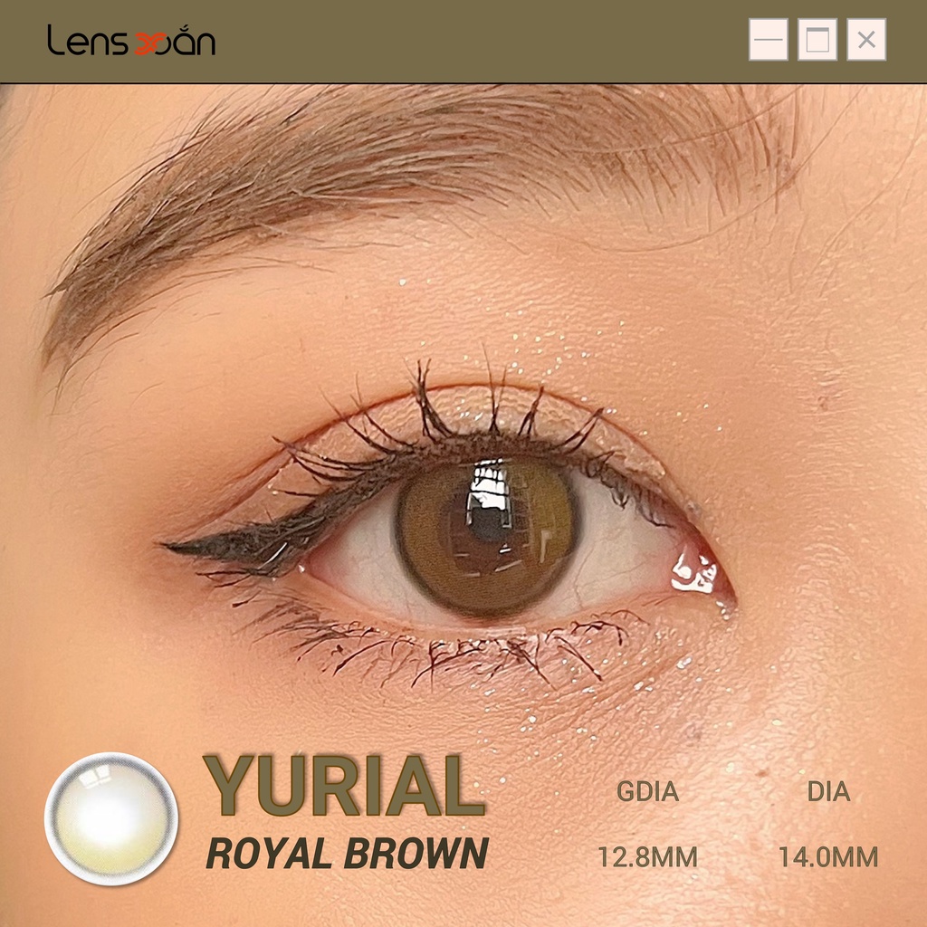 KÍNH ÁP TRÒNG YURIAL ROYAL BROWN CỦA IDOL LENS (12 THÁNG): Nâu vàng sáng trong suốt 3D | Lens Xoắn ( GIÁ 1 CHIẾC)