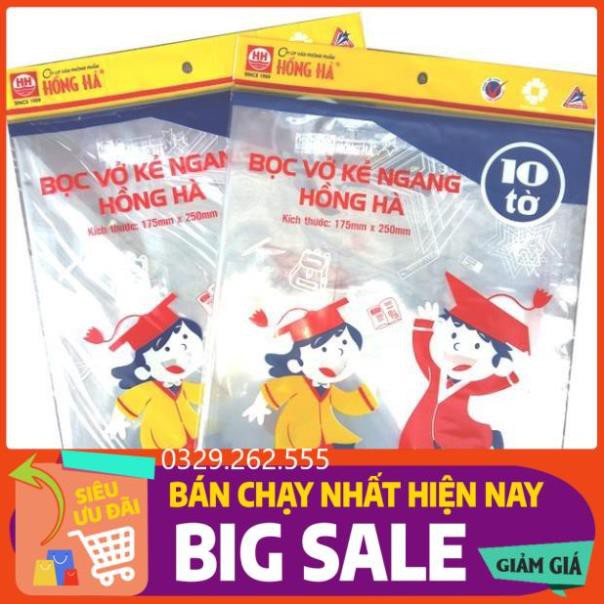 (FreeShip) Set 10 Bọc vở cấp 2 - Hồng Hà