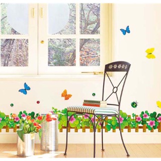 Decal chân dán tường hoa lá cỏ 3 lá