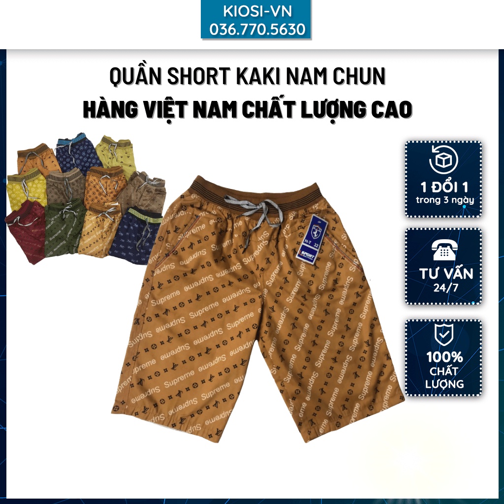 Quần short nam cao cấp, Quần SHORT KAKI nam chun, vải mát, kiểu dáng thời trang, hàng Việt Nam xuất khẩu cao cấp