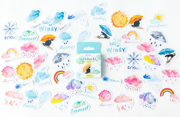 Set 46 Nhãn Dán Trang Trí Hình Hoạt Hình Đáng Yêu