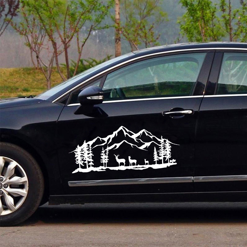 Miếng Dán Trang Trí Xe Hơi Hình Núi Nai/Gấu 3D Bằng Vinyl Thời Trang