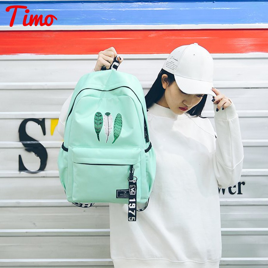 Balo đi học nam nữ balo ulzzang thời trang phong cách Hàn Quốc unisex cute vải Canvas nhiều ngăn đựng máy tính laptop