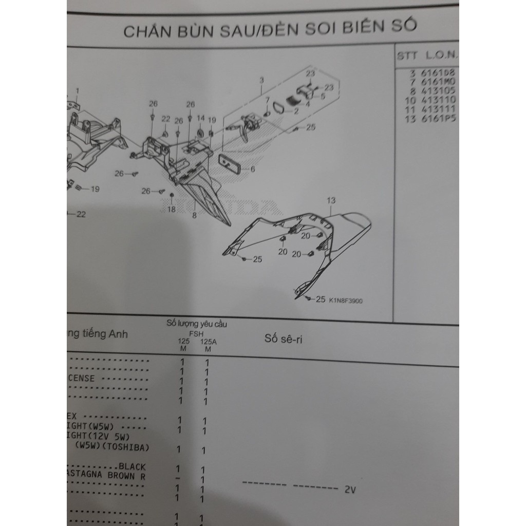 Bộ nắp đèn soi biển số sh mode 2020-2021 honda