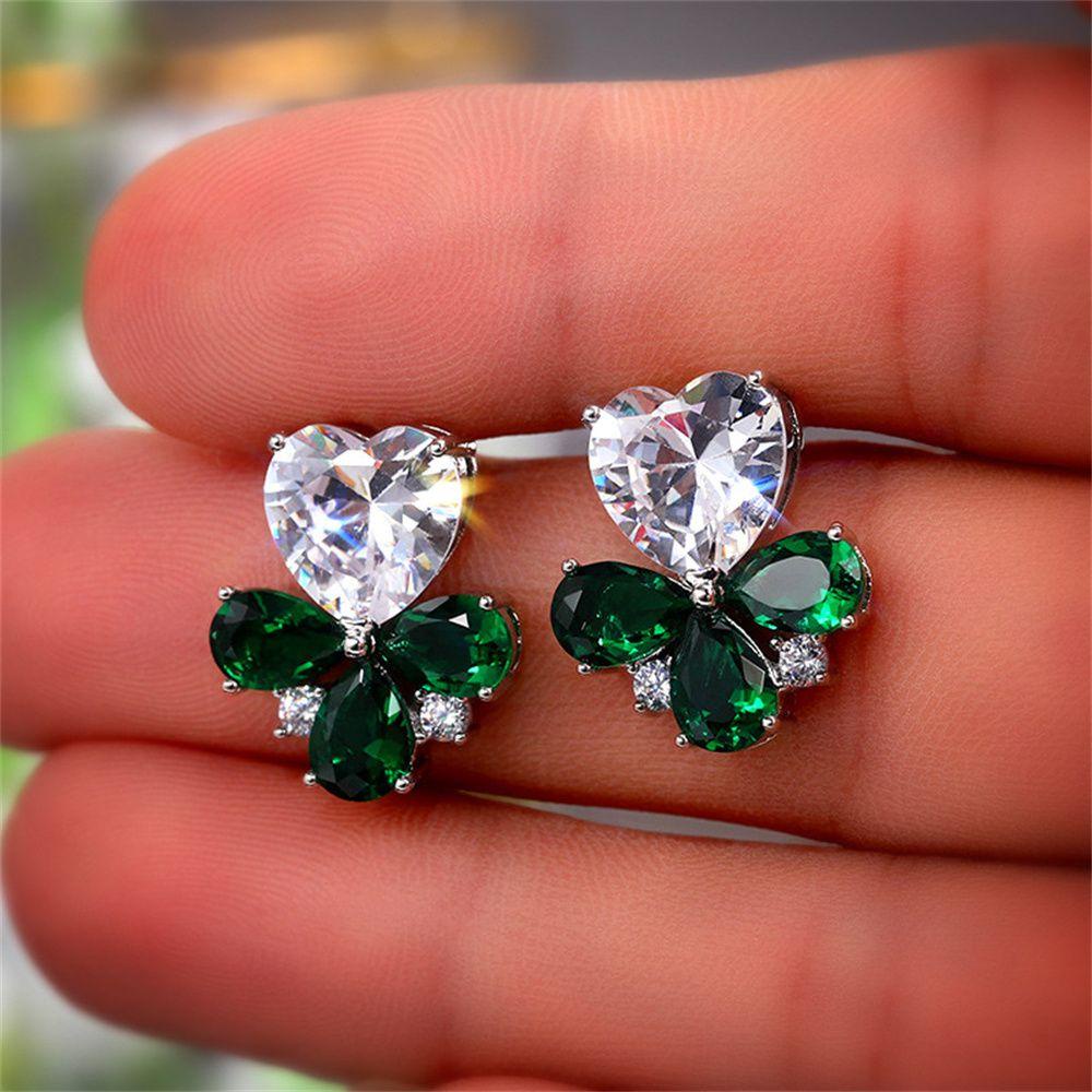 BORAG Bông Tai Hình Giọt Nước Đính Đá Zircon