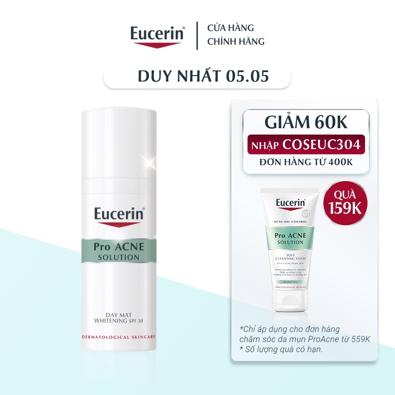 Kem dưỡng ban ngày Eucerin AcneOil Control Proacne Day Mat Whitening SPF30 50ml