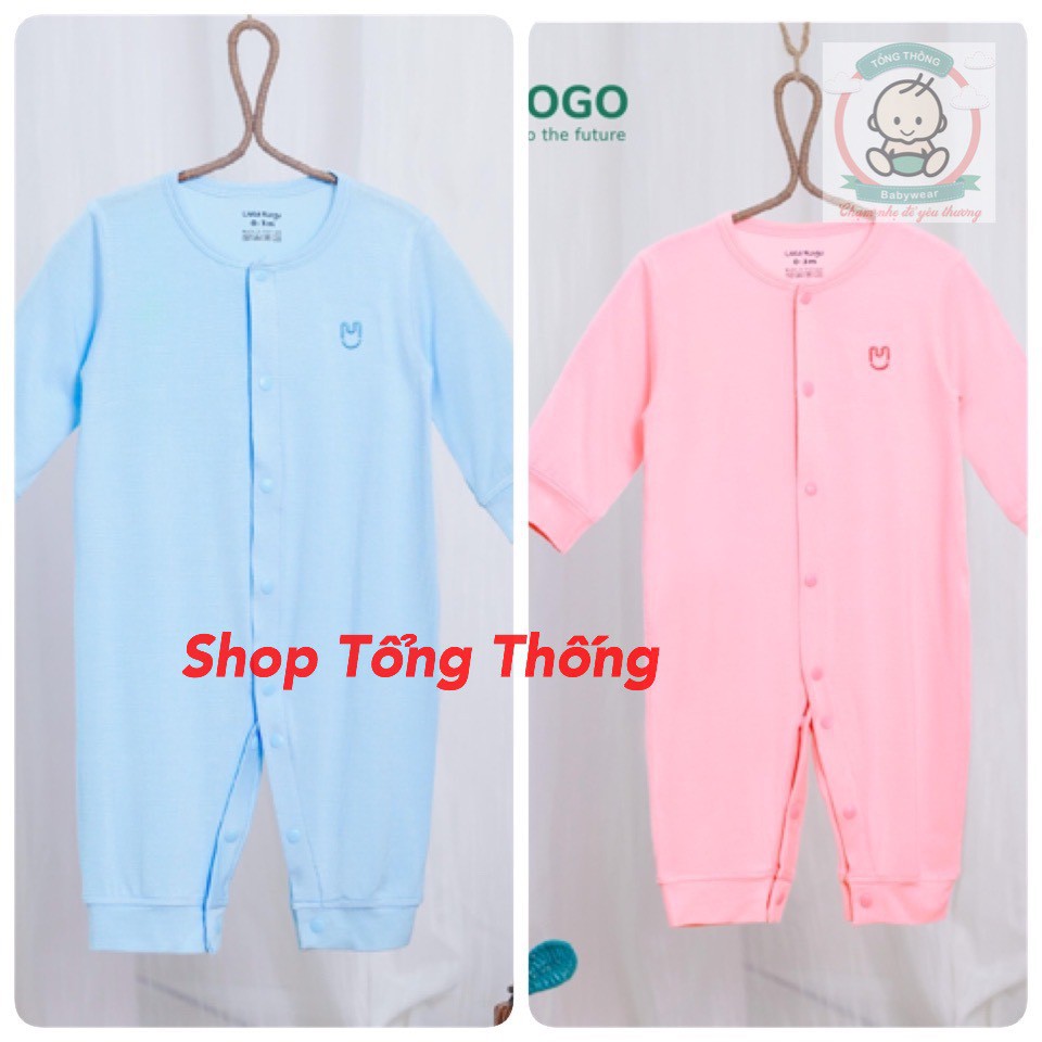 Bodysuit dài tay cài giữa petit kẻ sóng sơ sinh bé trai bé gái Uala Rogo 2210