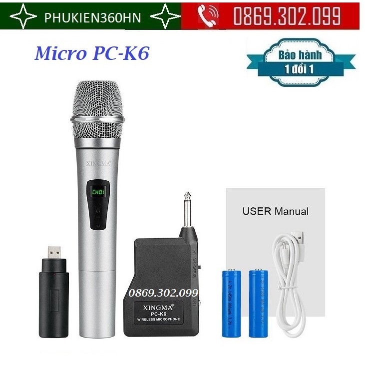 [Mã ELHACE giảm 4% đơn 300K] Micro Không Dây XINGMA PC K6