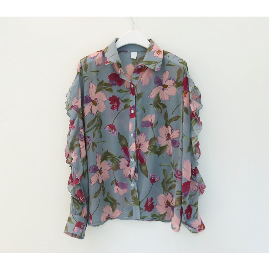 Áo KiểU VảI Chiffon HọA TiếT Hoa