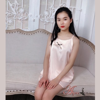Bộ ngủ 2 dây chất lụa Hàn siêu mát