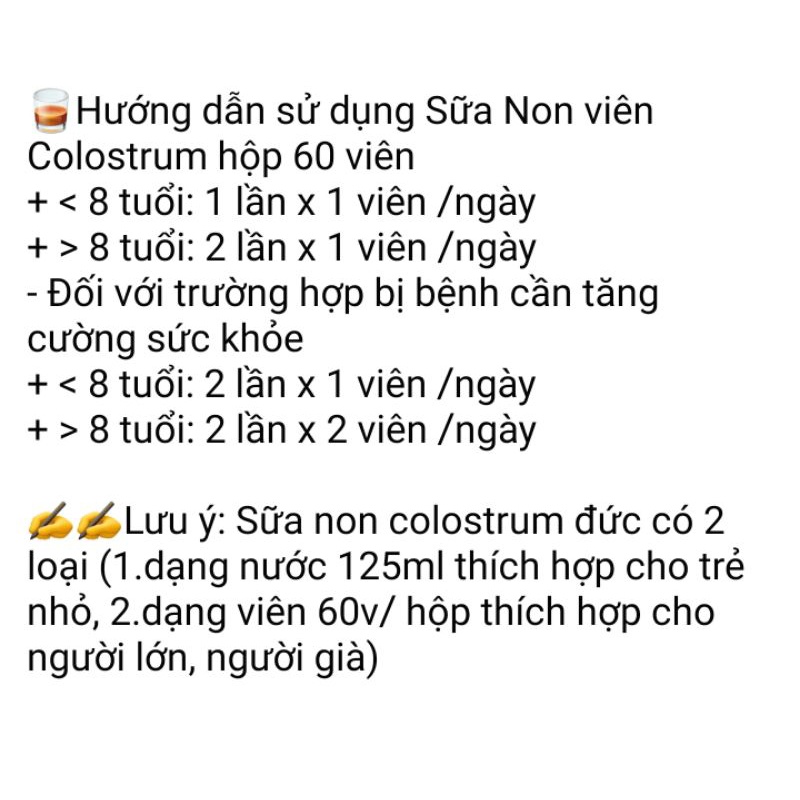 ĐỒ UỐNG SỮA NON COLOSTRUM ĐỨC