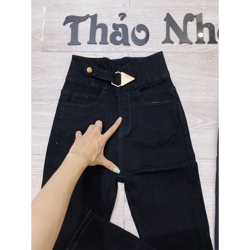 quần jean lưng cao khoen tam giác (hình thật)