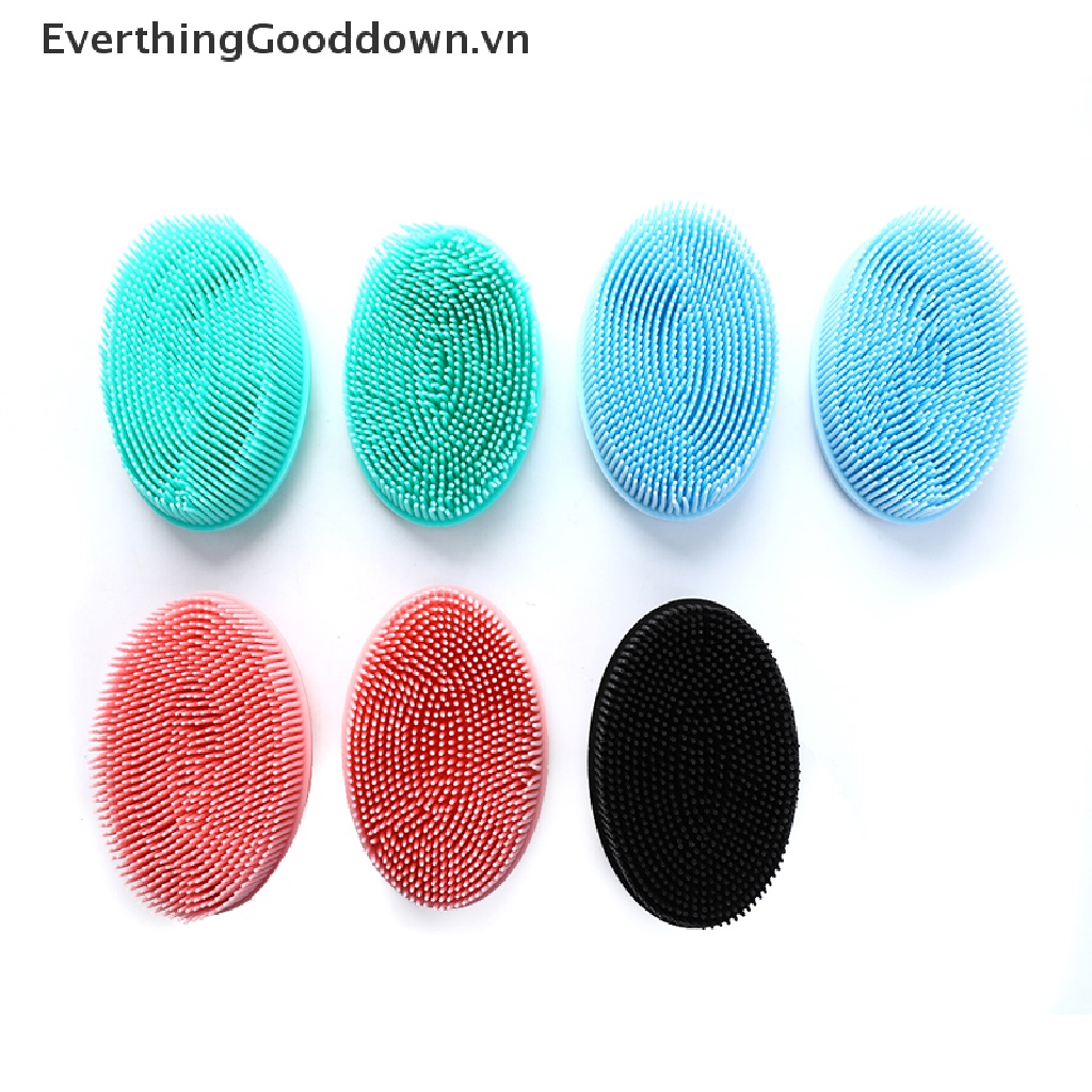 Everthinggooddown Bàn Chải Tắm Chà Lưng Massage Khô Bằng Silicone Cho Bé