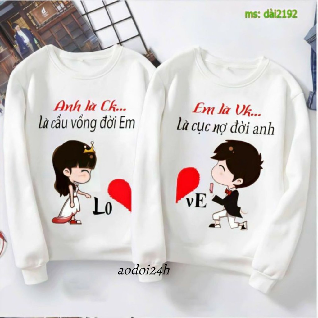 áo đôi thu đông vk ck