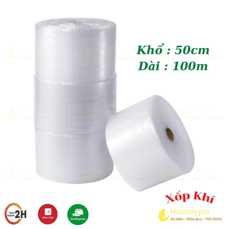 Xốp Khí Bọc Hàng Chống Sốc Giảm Va Đập Khổ Rộng 50cm Dài 100m BaoBiHoanmypro