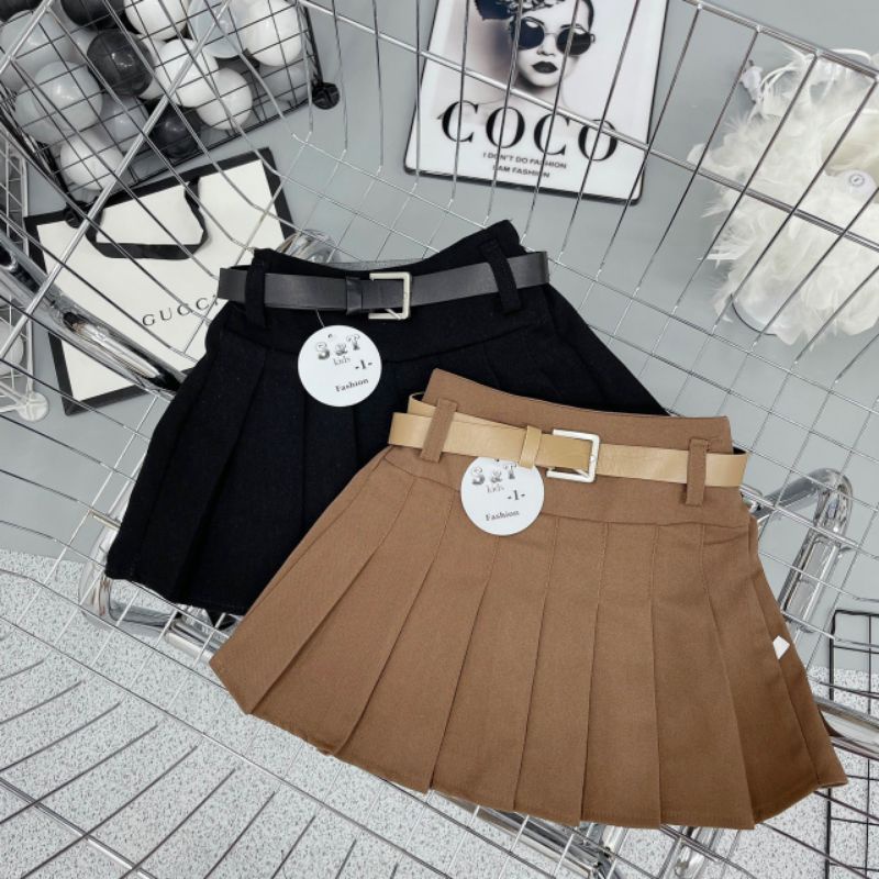 Chân váy  xếp ly có quần trong xịn sò bé gái