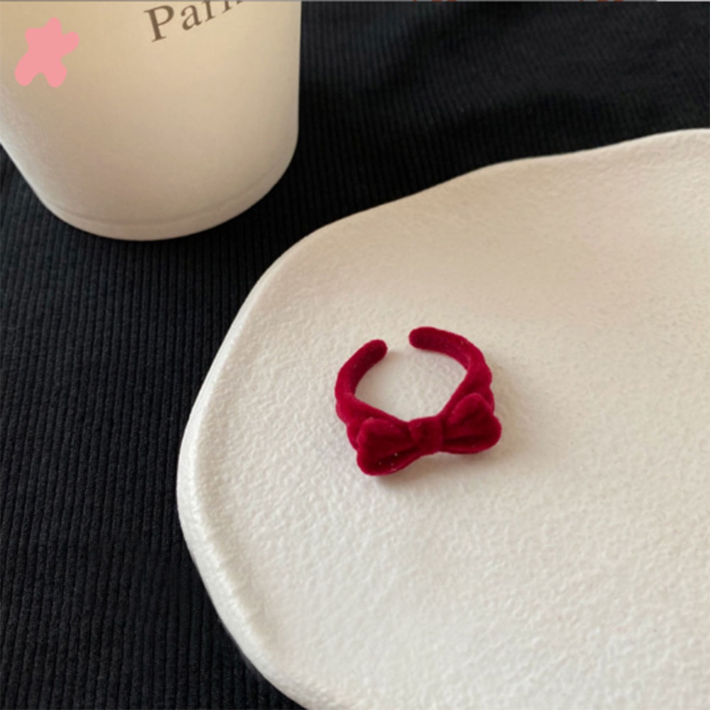 1 Nhẫn Nữ Thời Trang Thu Đông Màu Đỏ Rượu Vang Có Thể Điều Chỉnh Phong Cách Retro