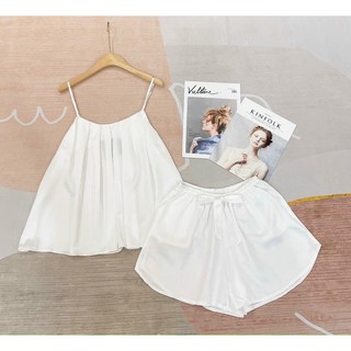 Đồ Ngủ Cao Cấp 🍀 Bộ Hai Dây Lụa Thái Xếp Ly Chất Liệu Mát Lịm MS02