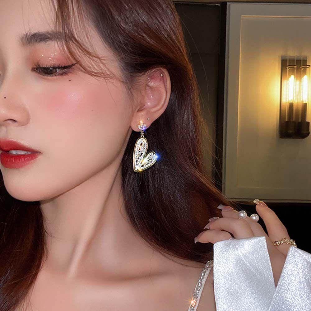 1 Bông Tai Kim Loại Hình Trái Tim Thời Trang Hàn Quốc|Khuyên Tai Nữ Trang Tạo Hình Độc Đáo