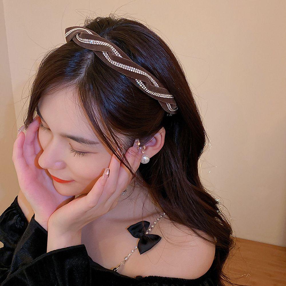 Cài Tóc Nhung Đính Đá Zircon Phong Cách Vintage Dành Cho Nữ|Băng Đô Cài Tóc Cho Nữ