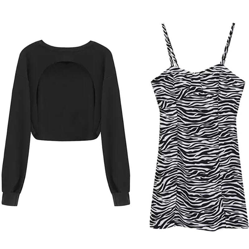 Set Đầm Hai Dây Và Áo Khoác Thời Trang Cỡ Lớn 150kg Cho Nữ | BigBuy360 - bigbuy360.vn