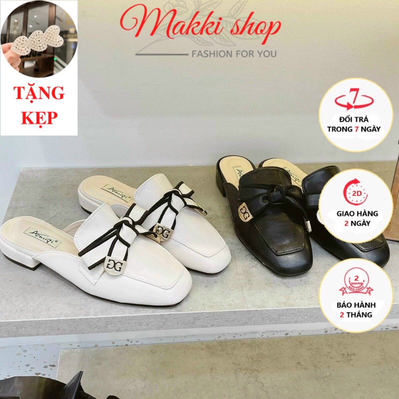 Giày sục nữ đế bằng, sục nơ thời trang cao cấp giá rẻ hàng vnxk MAKKI SHOP TD611