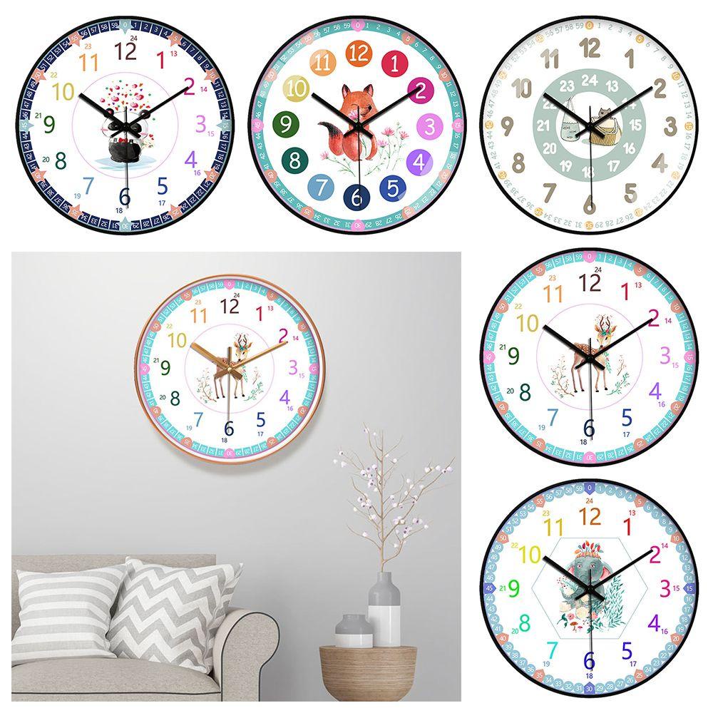 CONOPERY Đồng Hồ Treo Tường Hình Cây Cối Dễ Thương Cho Bé Học Thời Gian