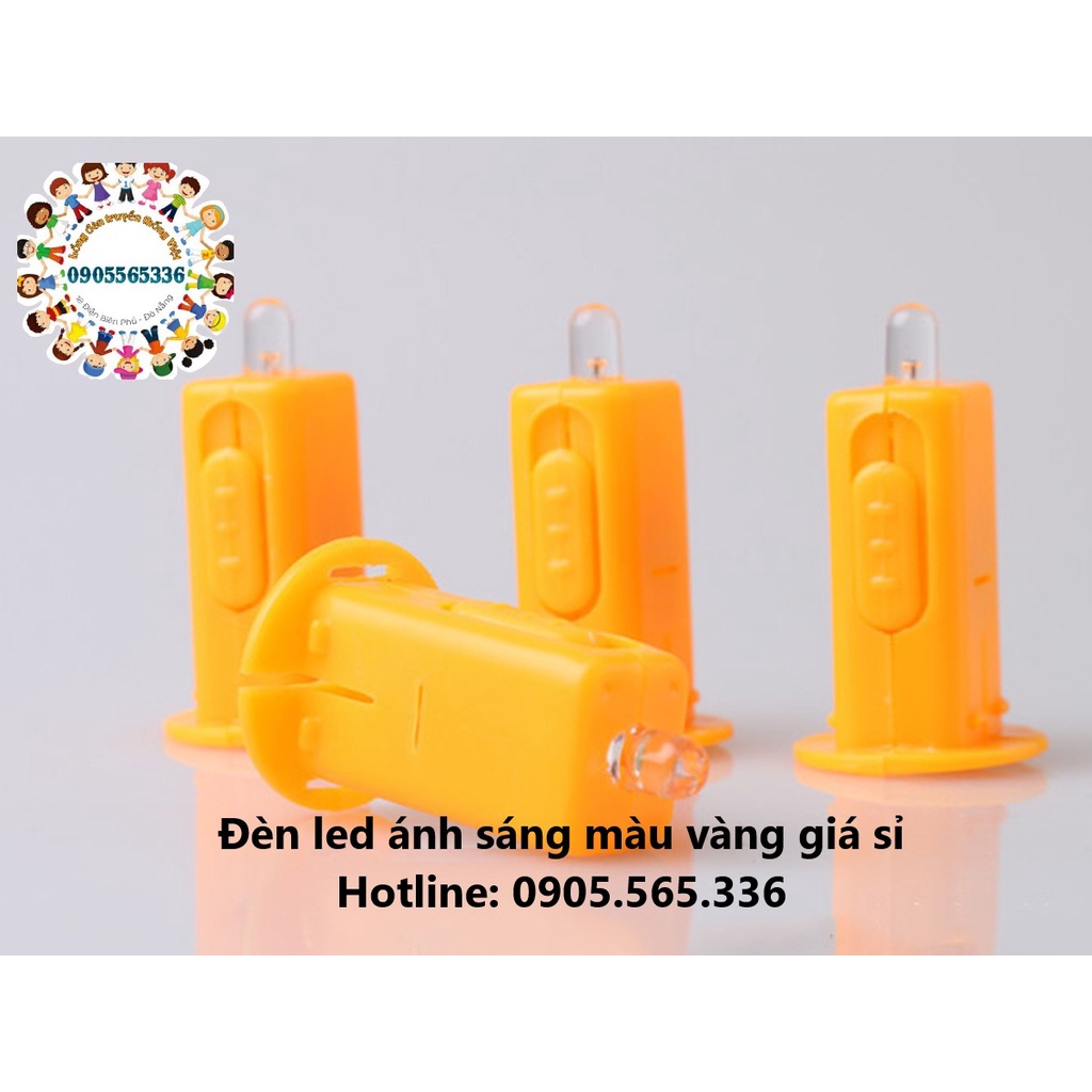 Đèn led ánh sáng vàng gắn lồng đèn giấy, mắt đầu lân, trang trí trái cây mâm quả, trang trí hồ cá [Loại pin trâu]