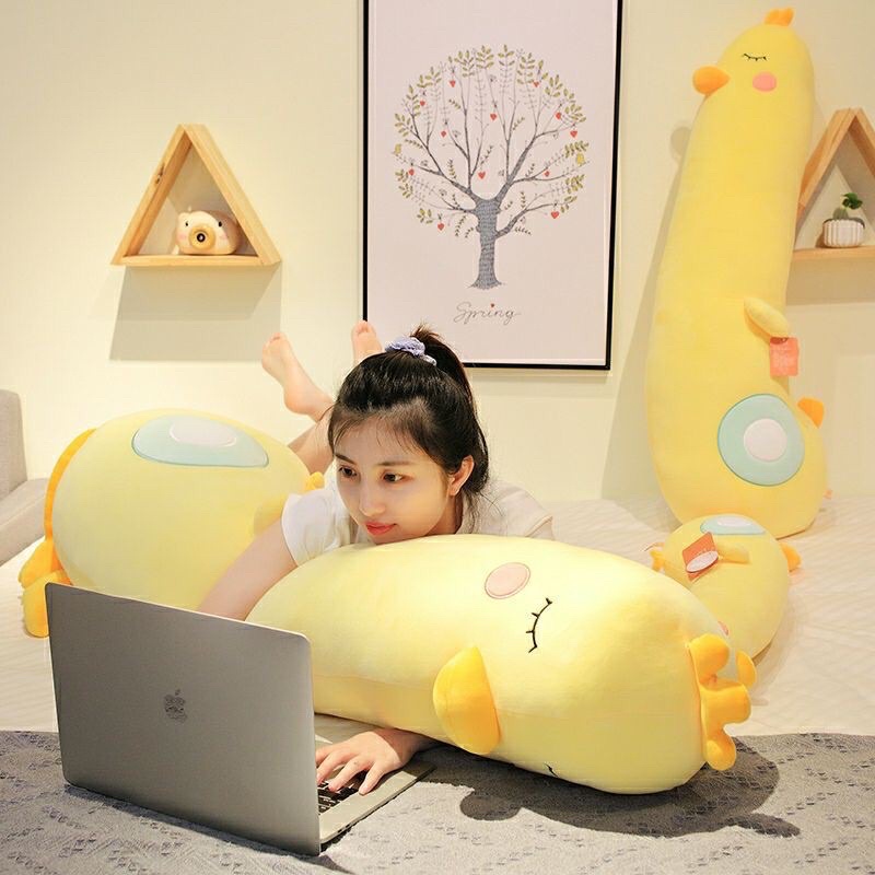 Thú Bông Gà Dài Siêu Mềm Mịn, Gấu Bông Gối Ôm Gà Dài Dễ Thương Size 1m2