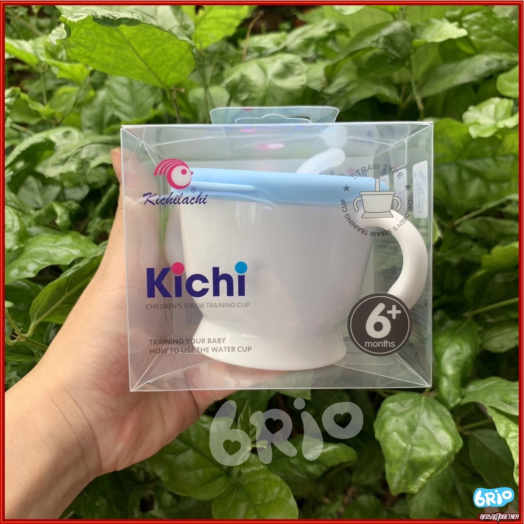 Cốc tập uống, tập hút 3 giai đoạn Kichilachi tiện lợi cho bé có vạch chia ml