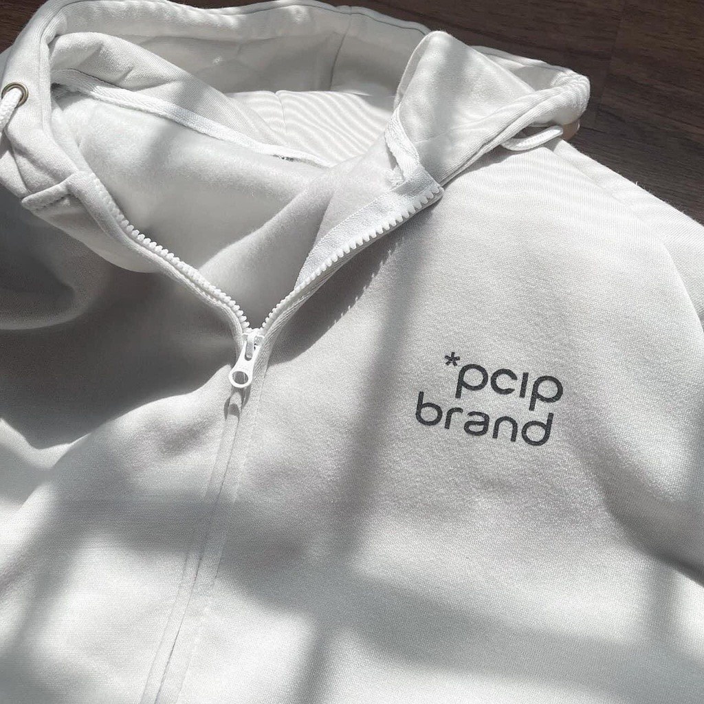Áo Khoác Nỉ Ngoại Pcip MÍT Unisex  Hoodie zip form rộng tay bồng in chữ basic kiểu dáng hàn quốc ulzzang