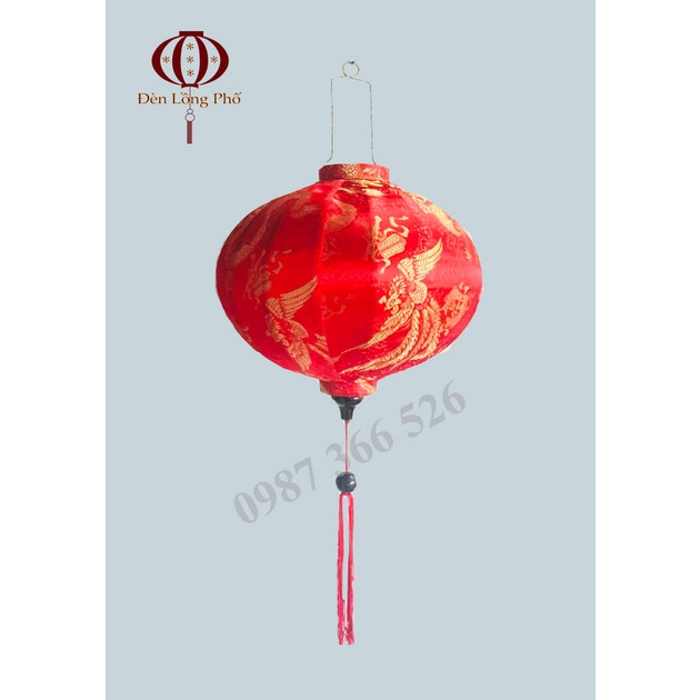 {GIÁ TẬN XƯỞNG}Đèn lồng Hội An vải gấm rồng màu đỏ