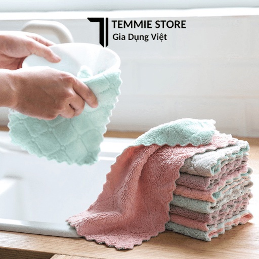 Khăn lau bếp 2 mặt đa năng thấm nước tốt nhanh khô