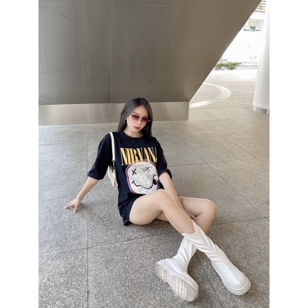 Áo Thun 100% Cotton Nhập khẩu | Nirvana Smiley Tee (Đen)