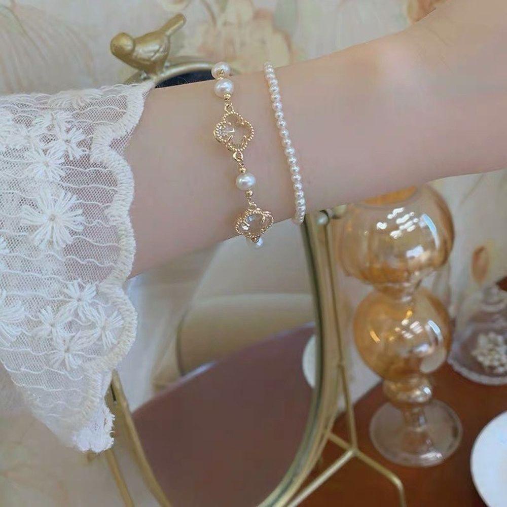 Vòng Tay Cỏ May Mắn MXGOODS Tùy Chỉnh Phong Cách Hàn Quốc Độc Đáo Thời Trang Cho Nữ