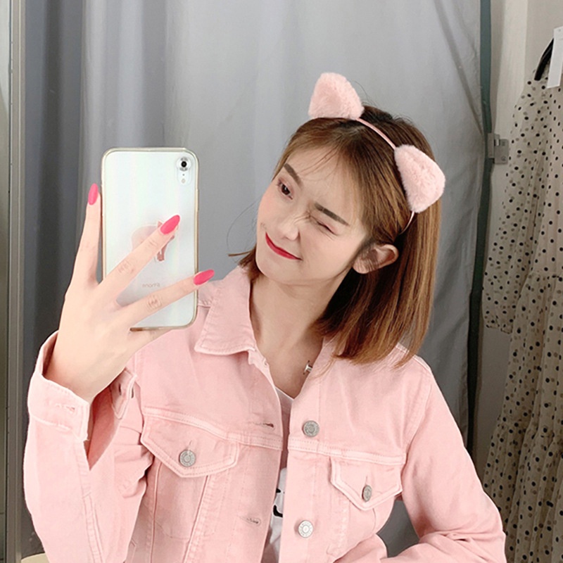 Cài tóc trang trí tai mèo dễ thương phong cách Hàn Quốc