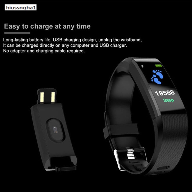 Bluetooth Smart Watch Heart Rate Blood Pressure Monitor Fitness Tracker Bracelet