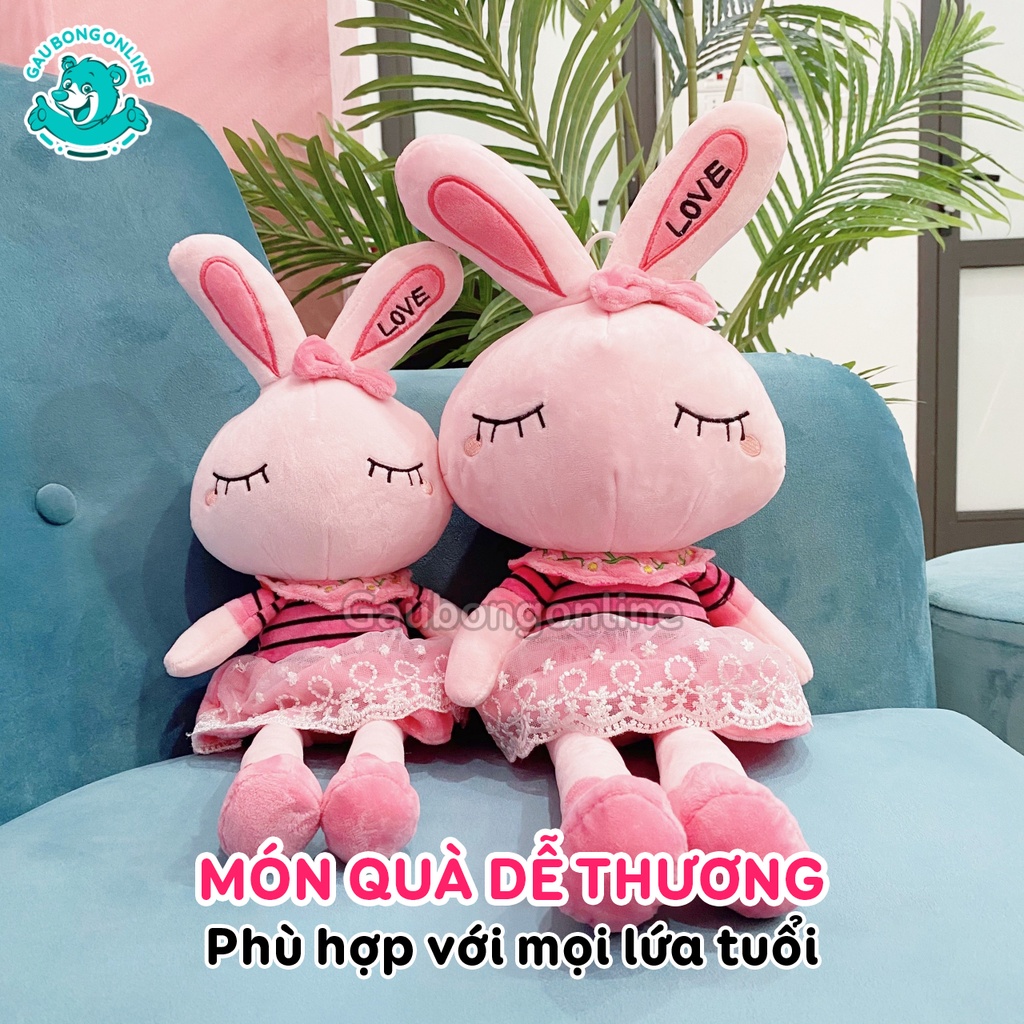 Thỏ bông mắt híp hồng siêu dễ thương