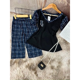 Sét bộ lửng cổ tim lô gô thêu bigsize
