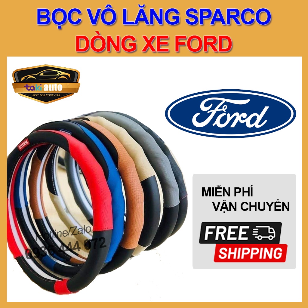 [FREESHIP] Bọc vô lăng ô tô xe hơi,bao da tay sparco xe Ford Ranger, Focus, Everest,Ecosport,Fiesta, Transit, Explorer