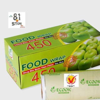 [SIZE LỚN (30cm x 450Y)] Màng bọc thực phẩm PE CHÍNH HÃNG ECOOK R450 ( K450 )