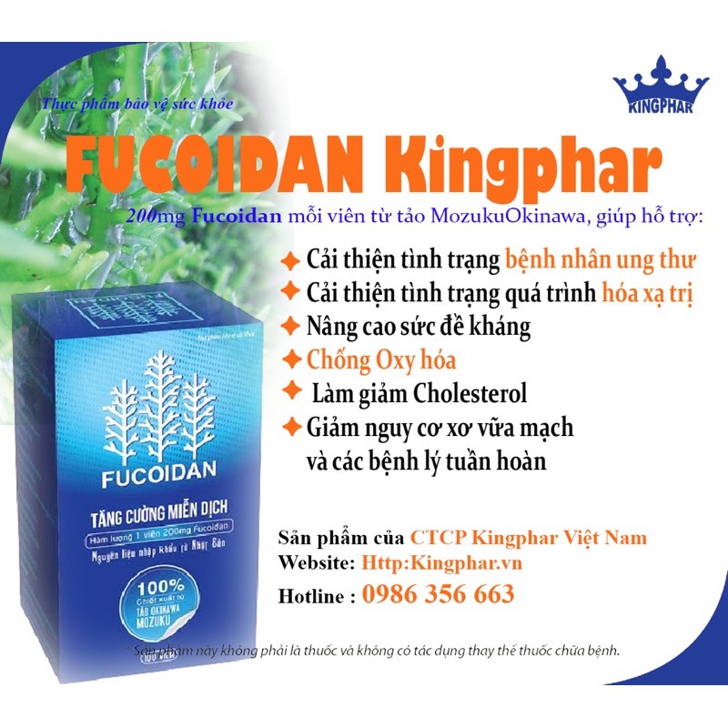 Viên uống FUCOIDAN  Kingphar - Hỗ Trợ Điểu Trị Ung thư (Hộp 30 viên)